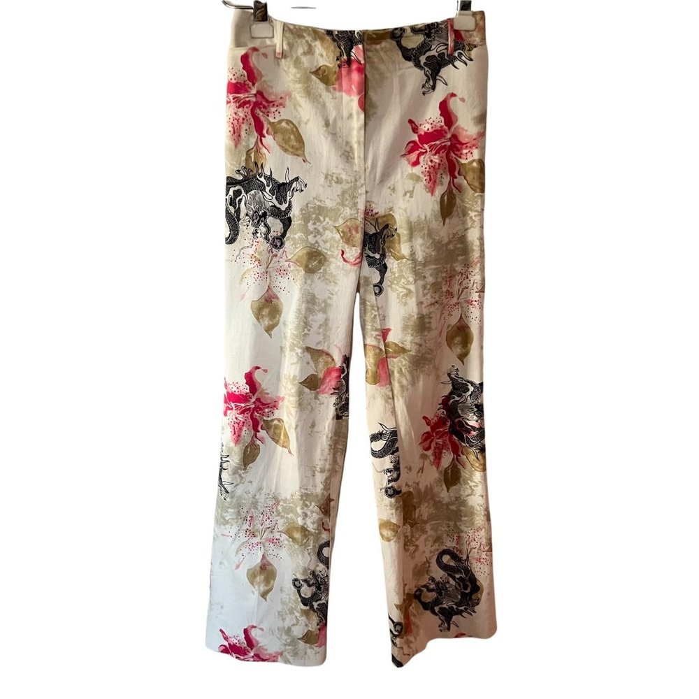 Simon Chang Printed Cotton Pant Suit S - Picture 6 of 11